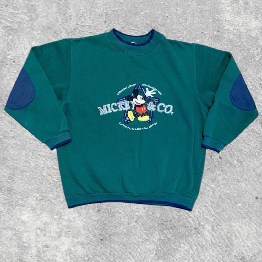Mickey Mouse Vtg 1990s Disney Classic Elbow Patches Mickey & Co Sweatshirt